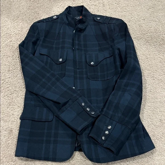 G by Guess Dark Blue Military Jacket - Picture 1 of 7